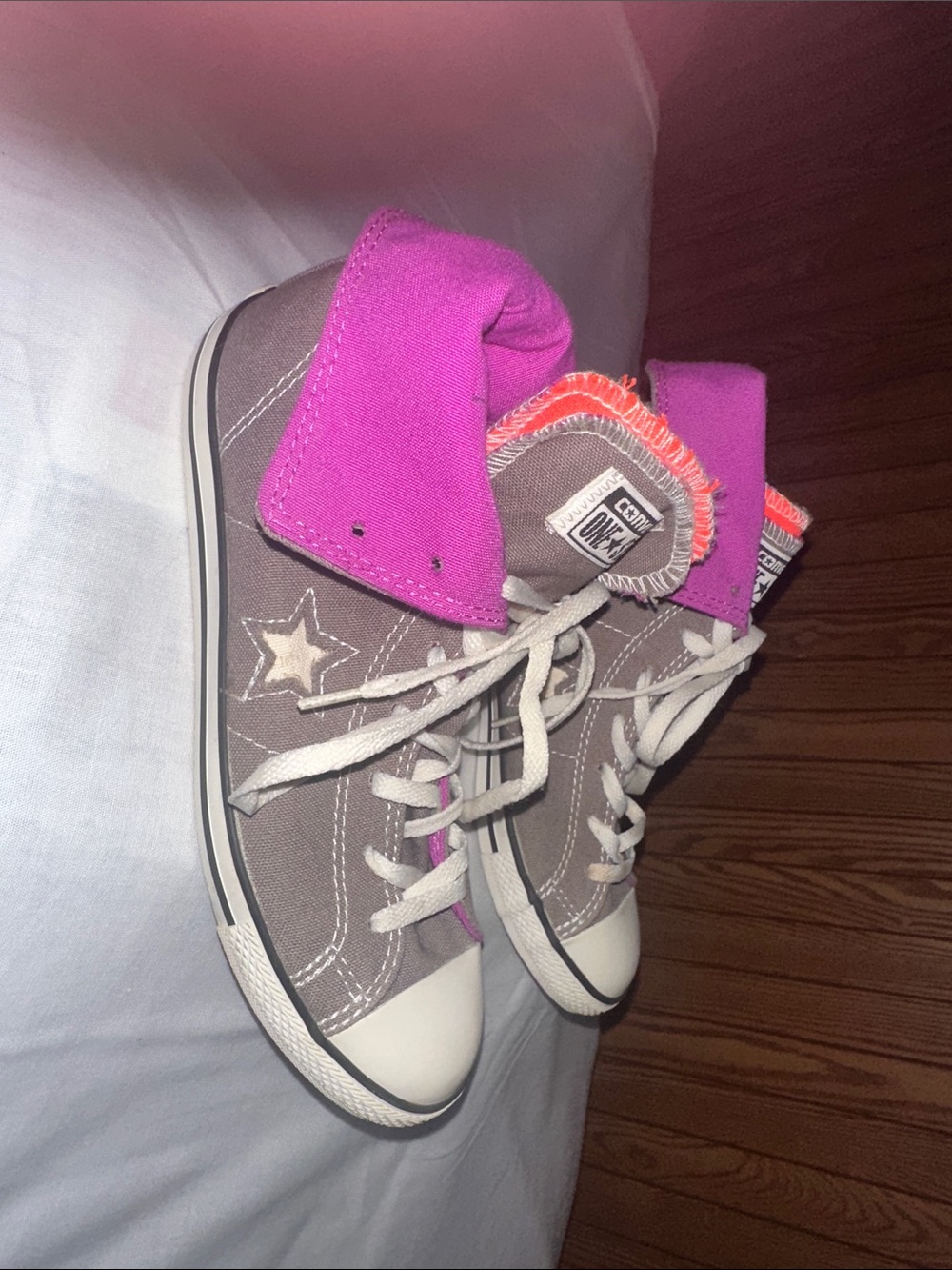 EUC Converse Chuck Taylor One Star High Top Sneakers Size 6 Gray/Purple/orang